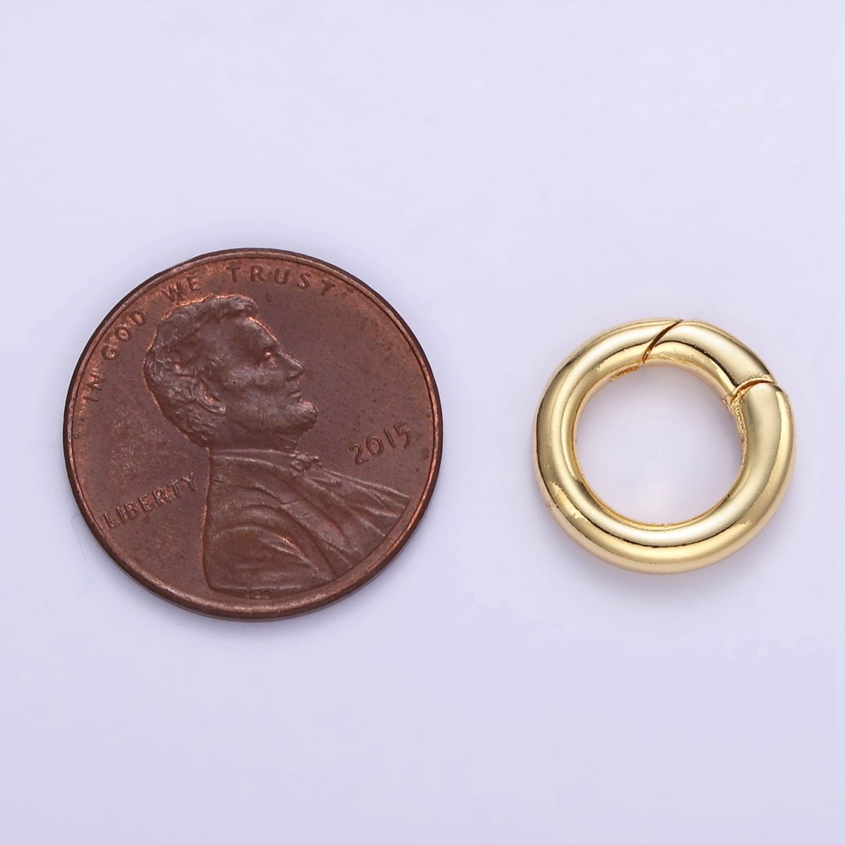 24K Gold Filled 13mm Round Push Gate Findings in Gold & Silver | L079 - DLUXCA