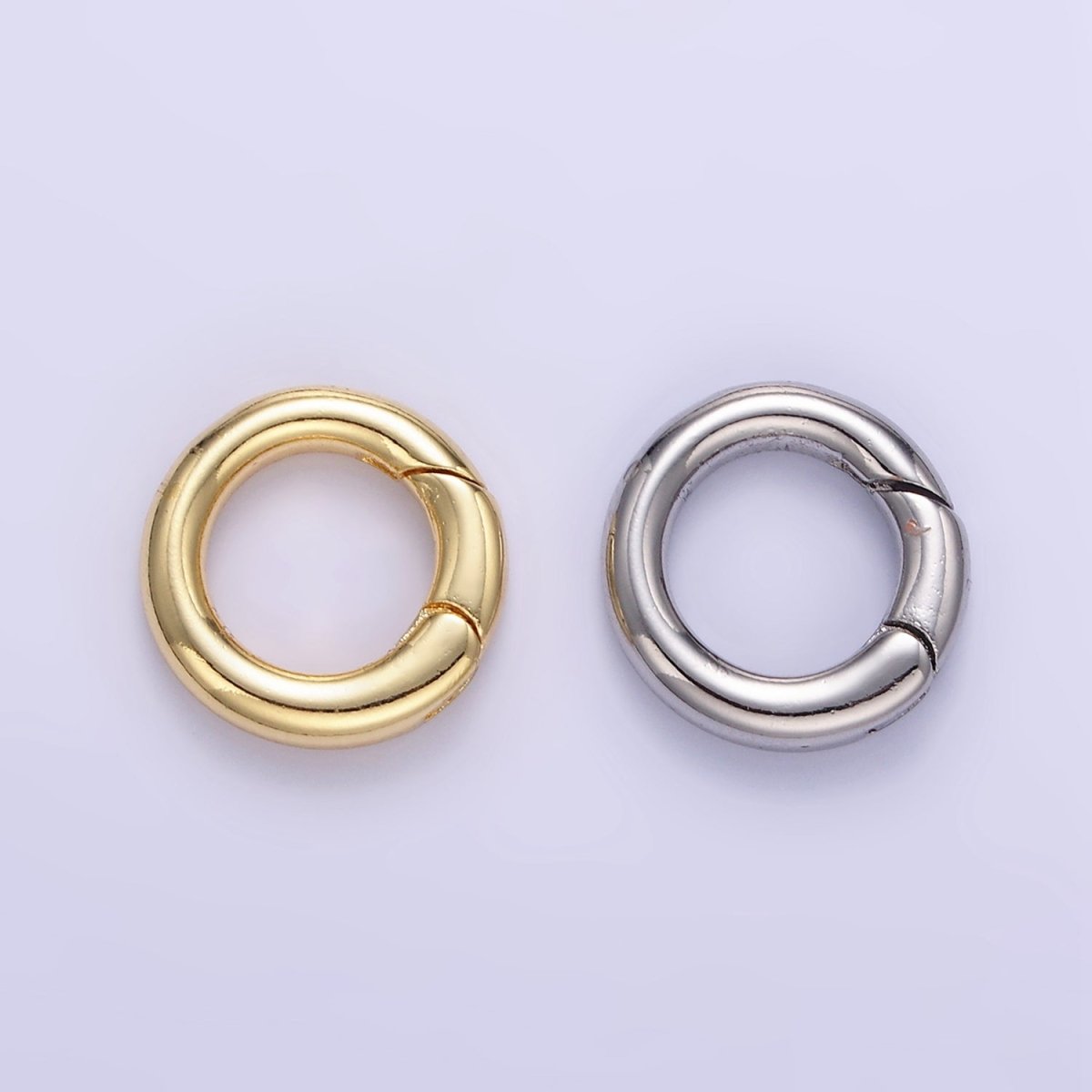 24K Gold Filled 13mm Round Push Gate Findings in Gold & Silver | L079 - DLUXCA