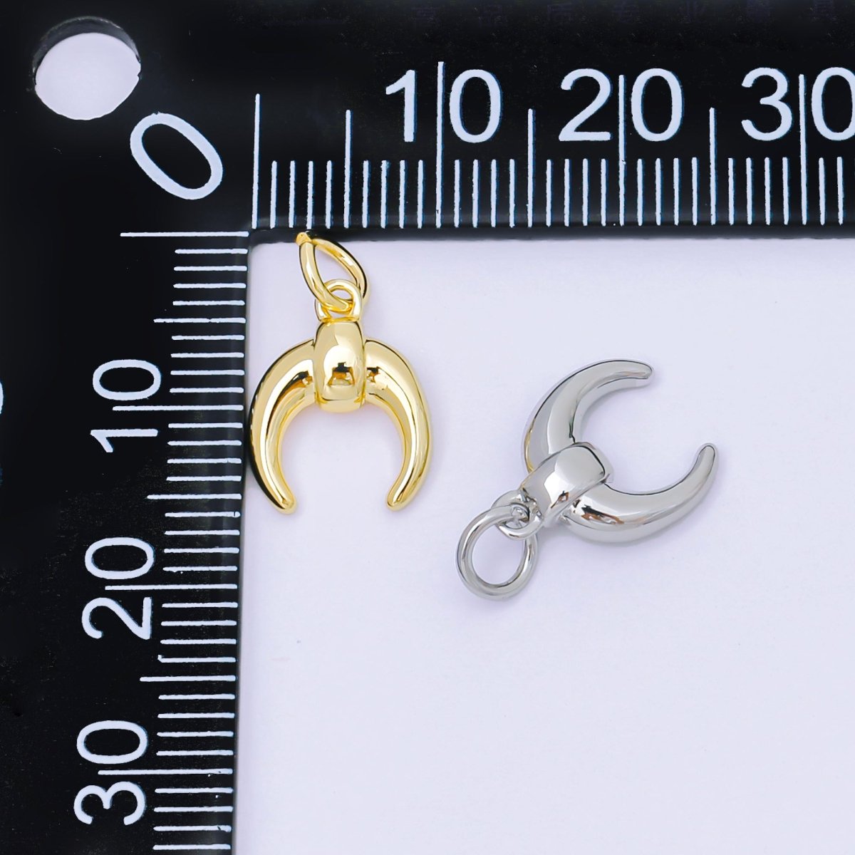 24K Gold Filled 13mm Tusk Charm in Gold & Silver | AF1255 - DLUXCA
