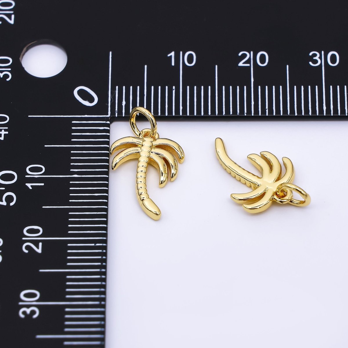 24K Gold Filled 14mm Coconut Tree Charm | AF - 537 - DLUXCA