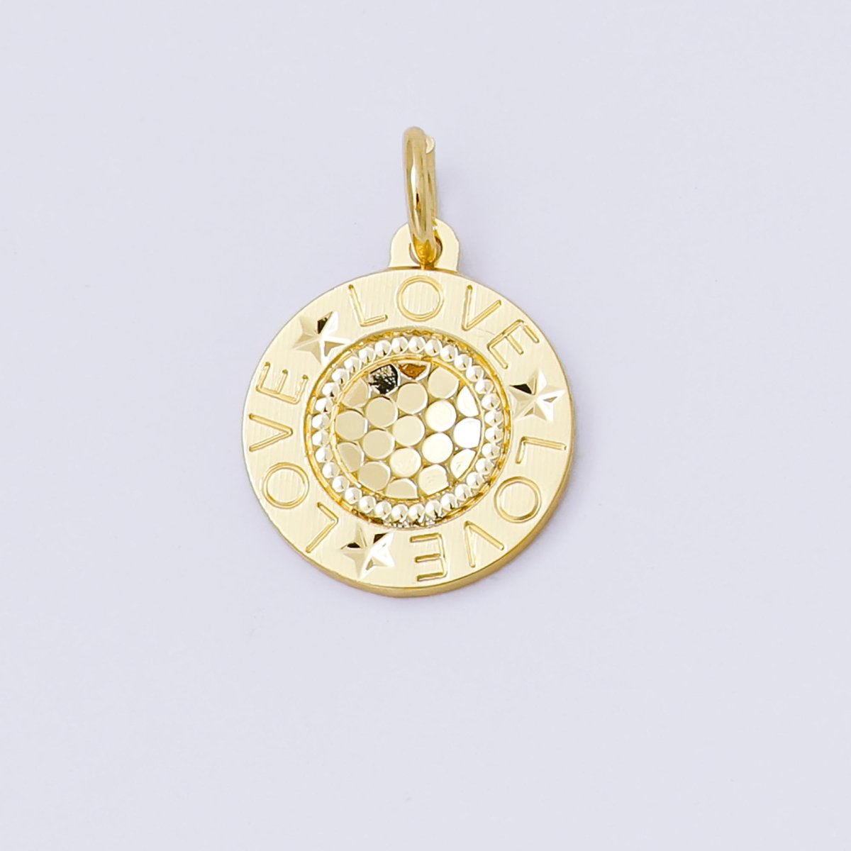 24K Gold Filled 14mm Flowers, Heart, Star Golden Coin Drop Charm | AF1529 ~ AF1531 - DLUXCA