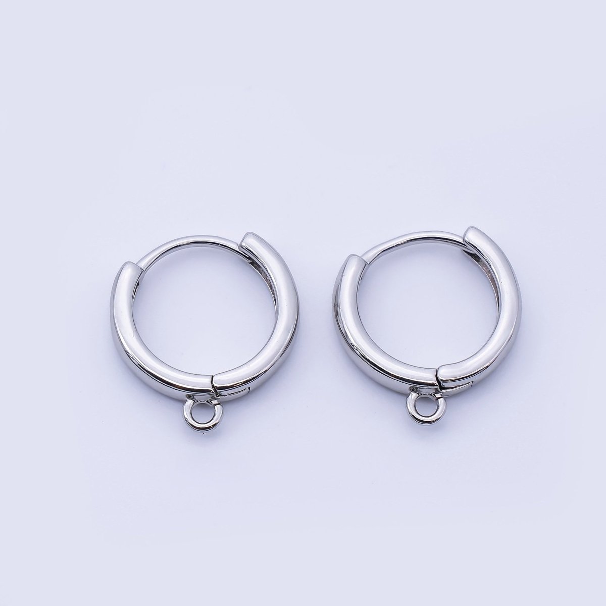 24K Gold Filled 14mm Minimalist Drop Huggie Findings in Gold & Silver | Z1514 Z1515 - DLUXCA