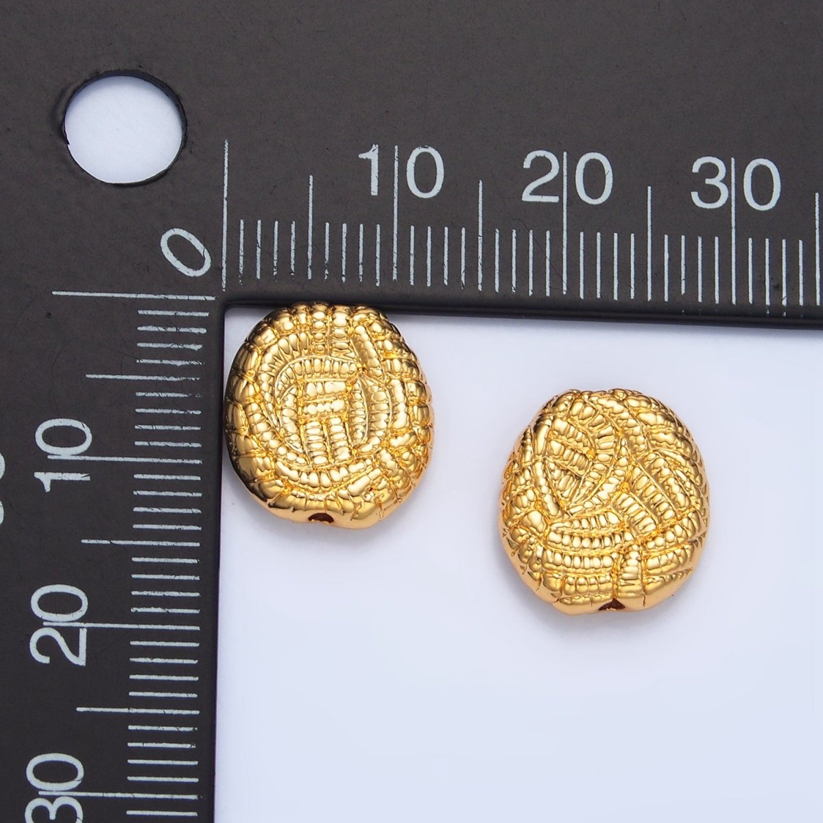 24K Gold Filled 14mm Multiple Rope Croissant Bead | B186 - DLUXCA