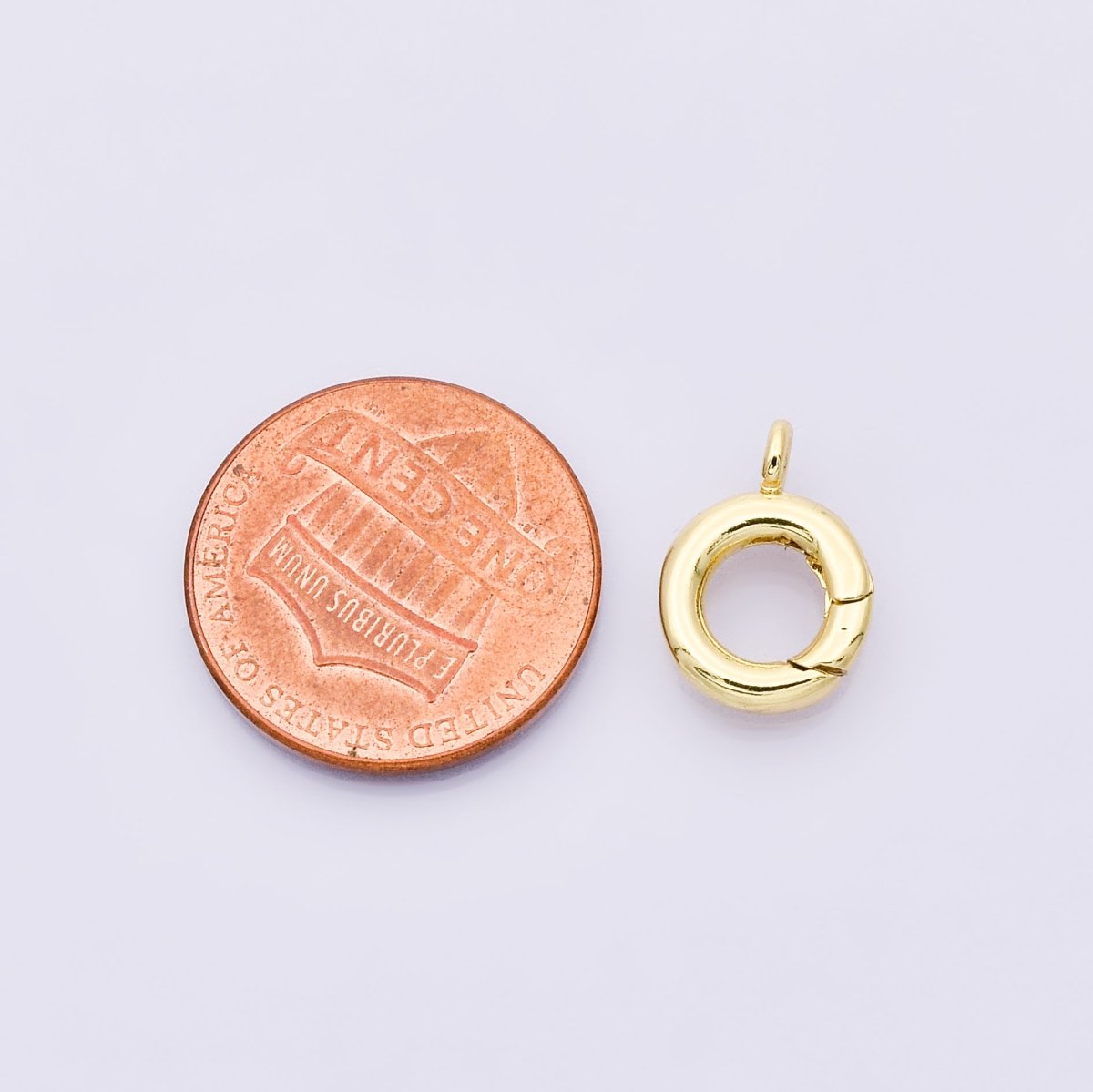 24K Gold Filled 14mm Oval Push Gate Clasps Charm Holder Enhancer Findings | Findings-00040 - DLUXCA
