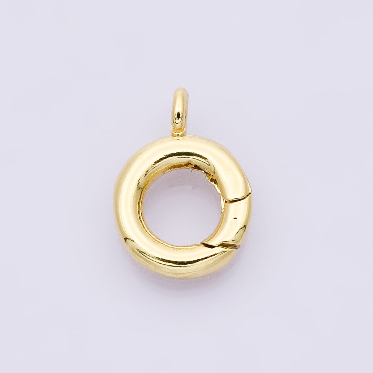 24K Gold Filled 14mm Oval Push Gate Clasps Charm Holder Enhancer Findings | Findings-00040 - DLUXCA