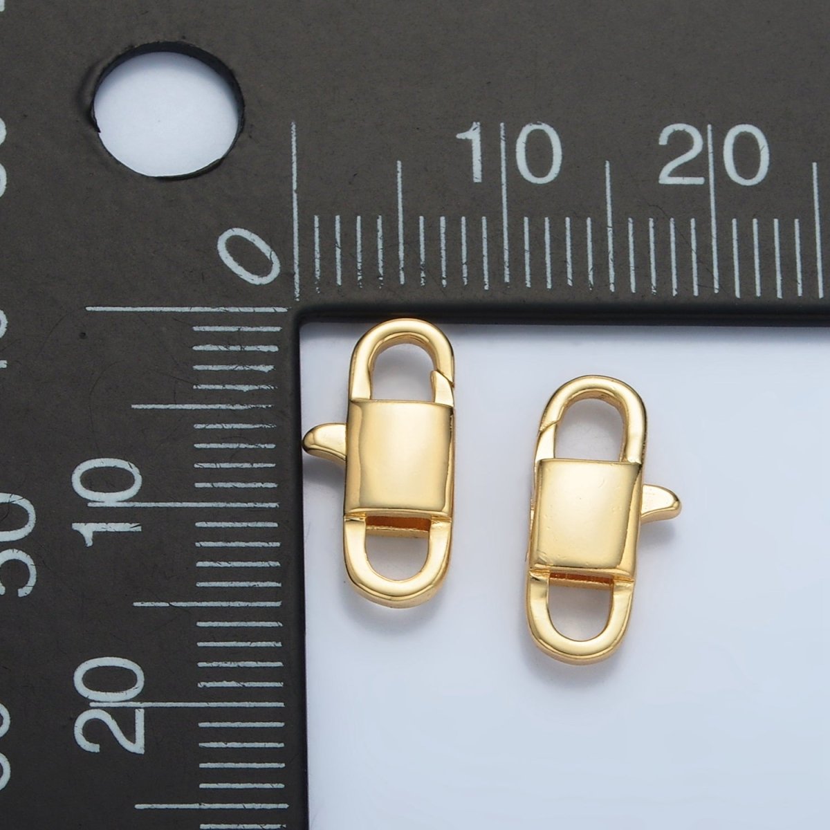 24K Gold Filled 14mm Rectangle Lobster Clasps Closure Findings | Z902 - DLUXCA