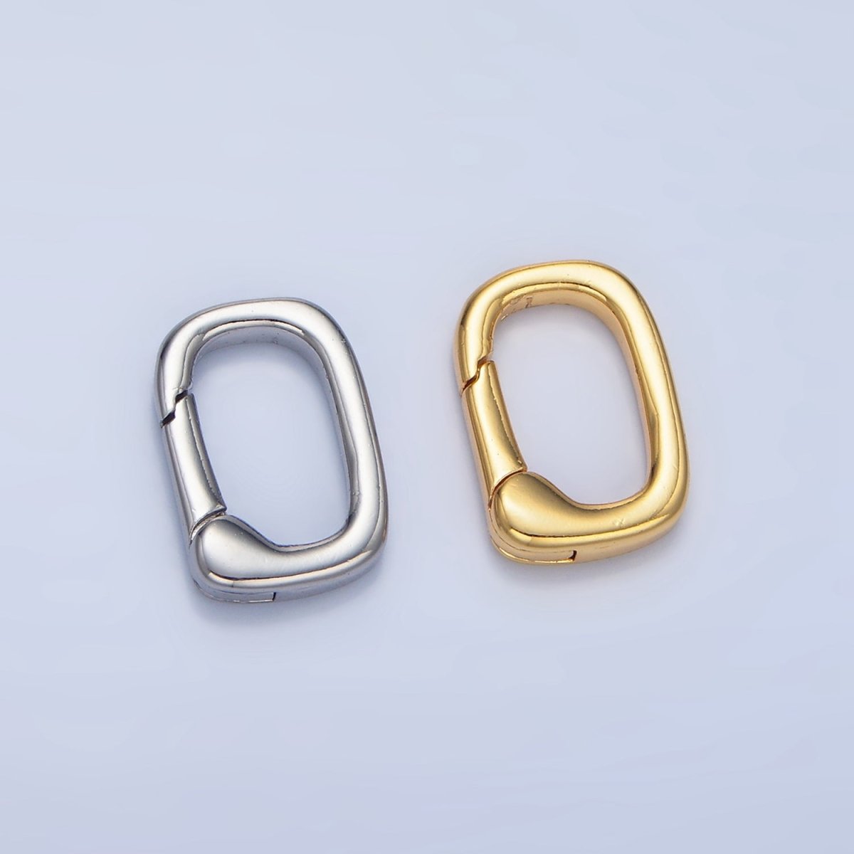 24K Gold Filled 14mm Square Push Spring Gate Findings in Gold & Silver | Z966 - DLUXCA