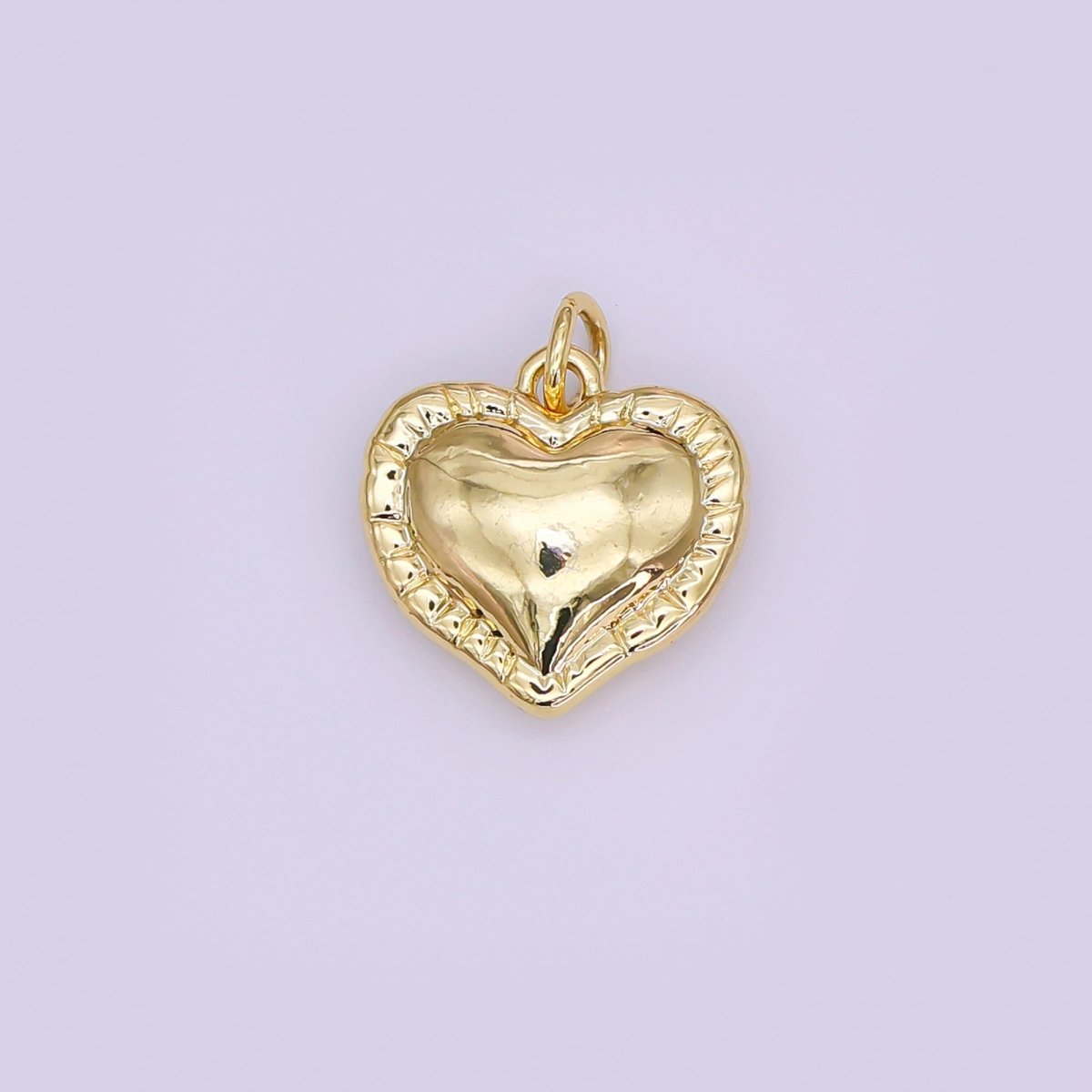 24K Gold Filled 14mm Tiny Heart Minimalist Charm in gold and silver | AJ367 - DLUXCA