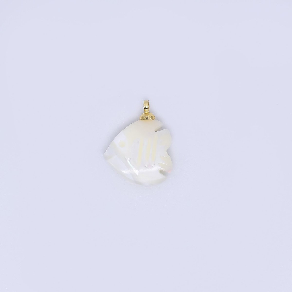 24K Gold Filled 15.5mm Shell Pearl Tropical Sea Fish Charm | P1602 - DLUXCA