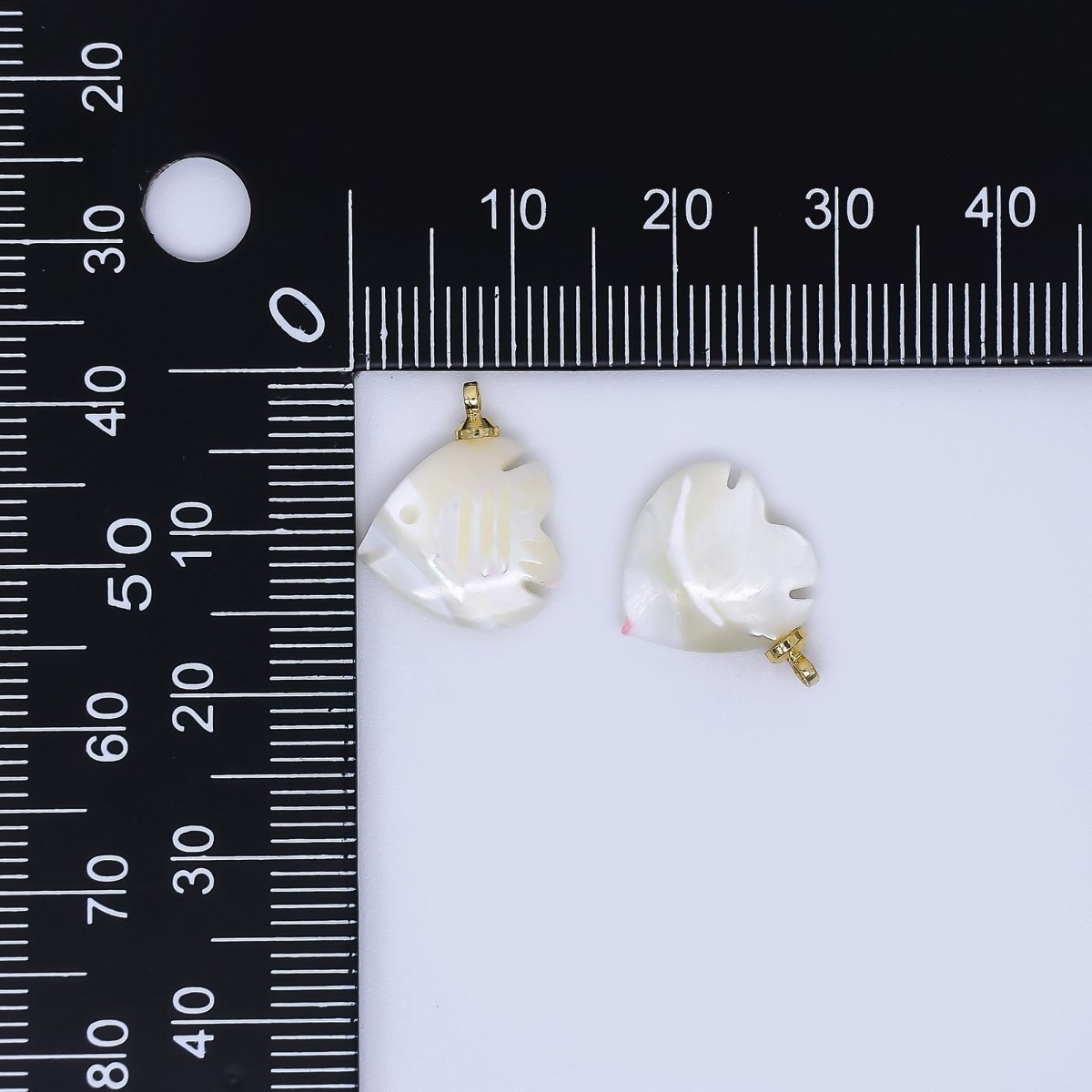 24K Gold Filled 15.5mm Shell Pearl Tropical Sea Fish Charm | P1602 - DLUXCA