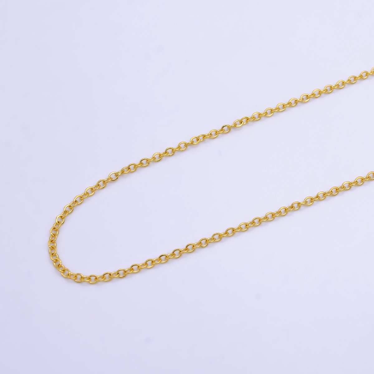 24K Gold Filled 1.5mm Cable Chain 17.5 Inch Necklace w. Extender | WA-2502 - DLUXCA