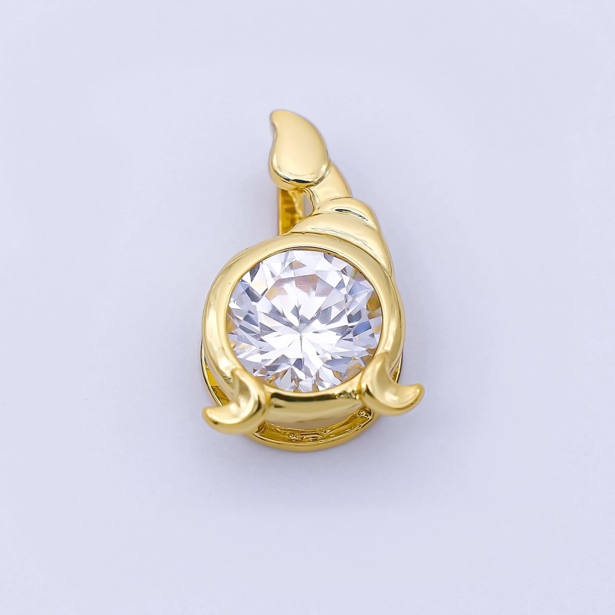 24K Gold Filled 15mm Clear CZ Zodiac Sign Pendant | A1352 - A1357 - DLUXCA