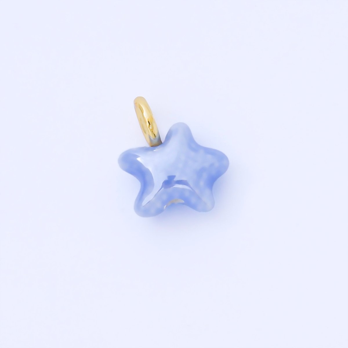 24K Gold Filled 15mm Handmade Ceramic Celestial Star Drop Charm | AF1532 - AF1539 - DLUXCA