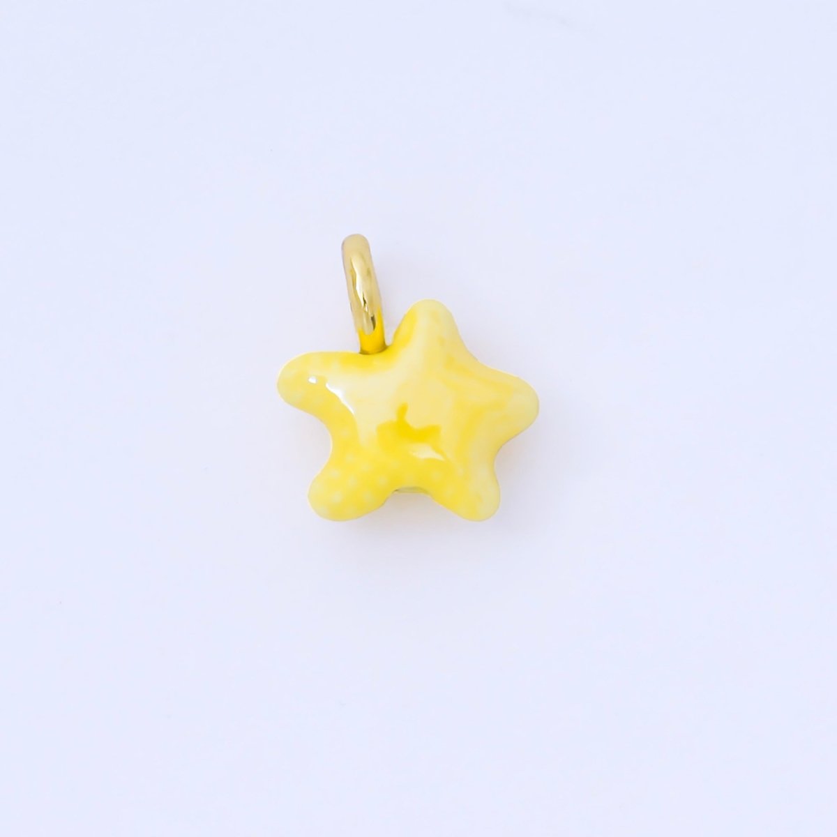 24K Gold Filled 15mm Handmade Ceramic Celestial Star Drop Charm | AF1532 - AF1539 - DLUXCA