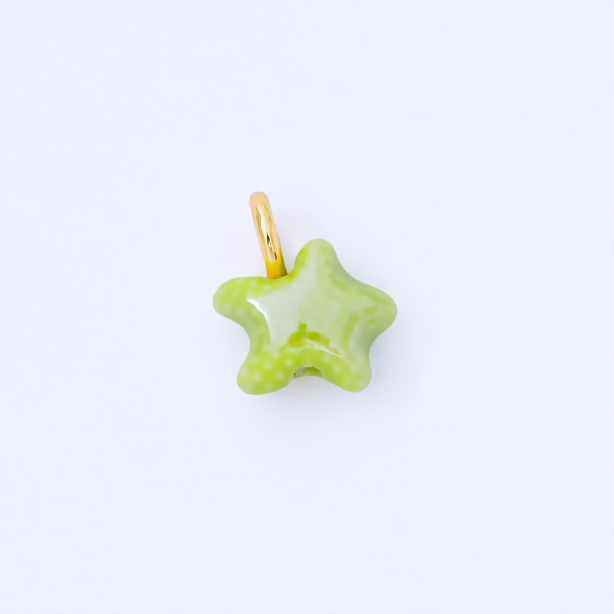 24K Gold Filled 15mm Handmade Ceramic Celestial Star Drop Charm | AF1532 - AF1539 - DLUXCA