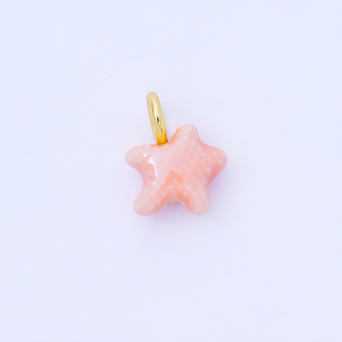 24K Gold Filled 15mm Handmade Ceramic Celestial Star Drop Charm | AF1532 - AF1539 - DLUXCA