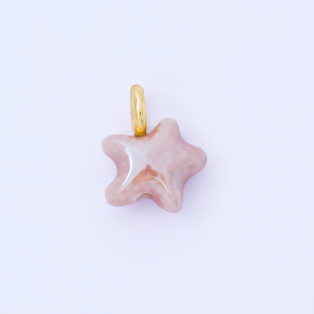 24K Gold Filled 15mm Handmade Ceramic Celestial Star Drop Charm | AF1532 - AF1539 - DLUXCA