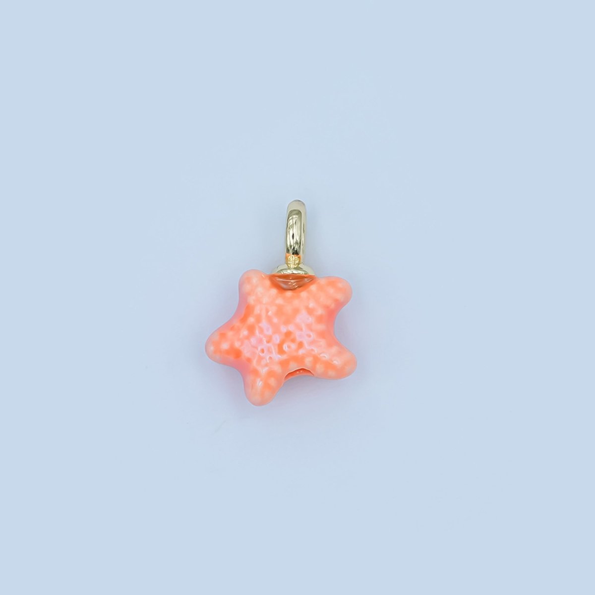 24K Gold Filled 15mm Handmade Ceramic Celestial Star Drop Charm | AF1532 - AF1539 - DLUXCA