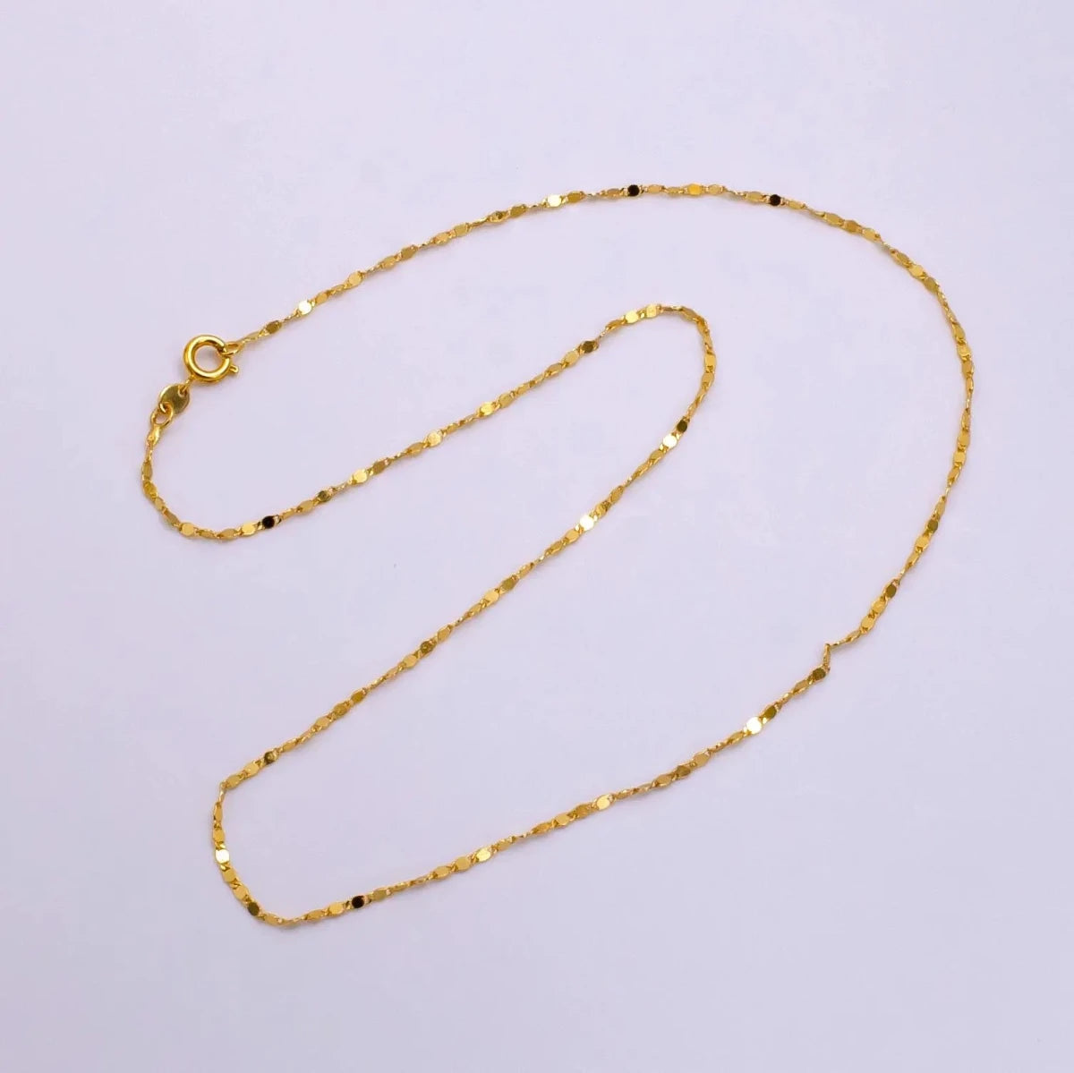 24K Gold Filled 1.5mm Mariner Scroll Link Minimalist 24 Inch Layering Necklace | WA - 2322 Clearance Pricing - DLUXCA