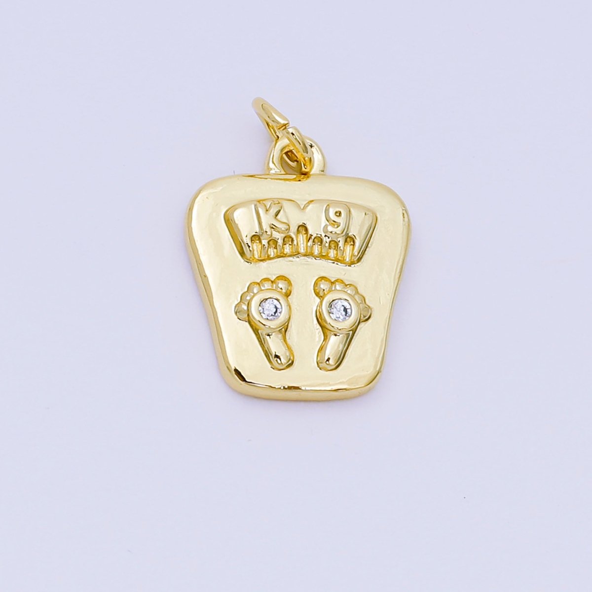 24K Gold Filled 15mm Micro Paved CZ Body Scale Charm in Gold & Silver | AH - 668 - DLUXCA