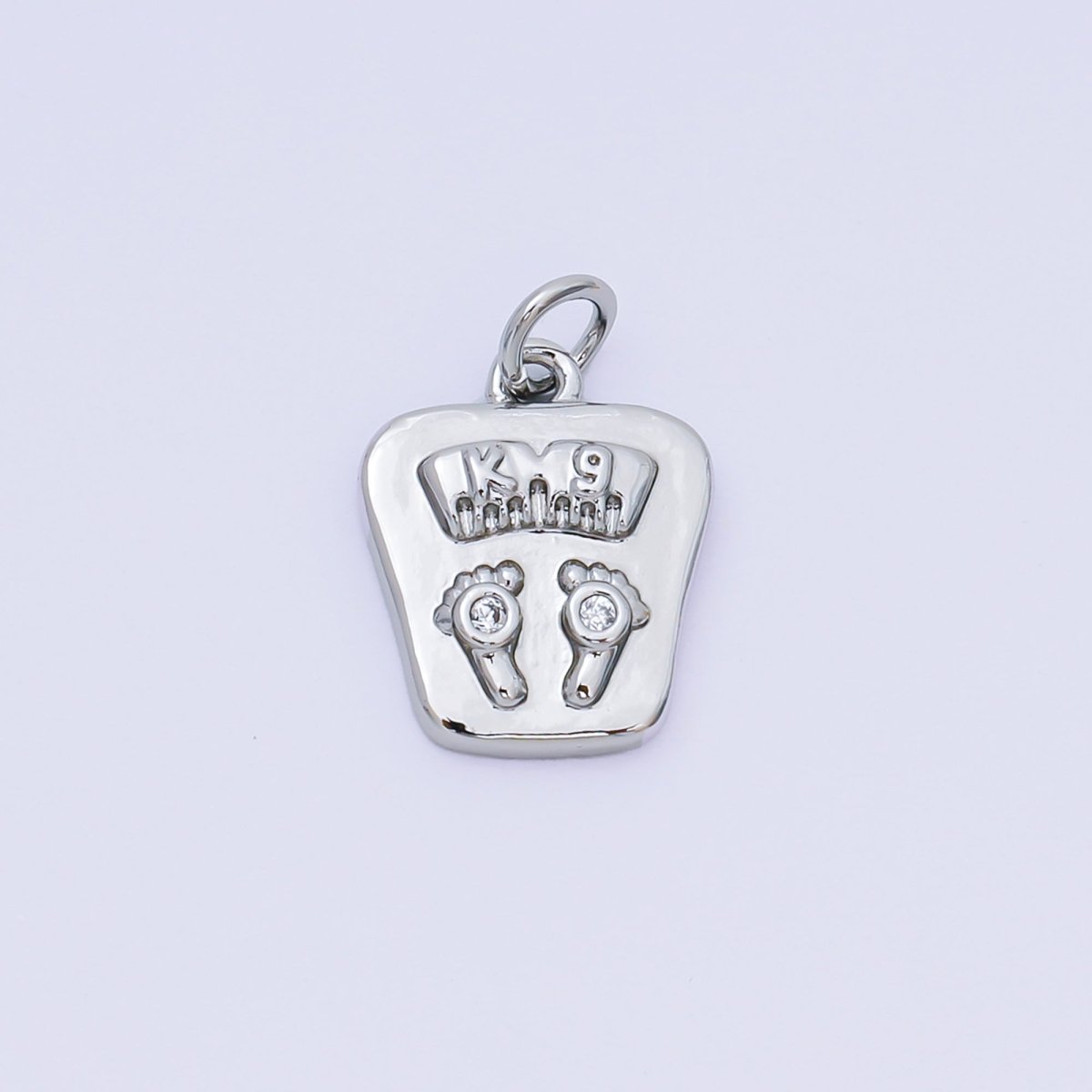 24K Gold Filled 15mm Micro Paved CZ Body Scale Charm in Gold & Silver | AH - 668 - DLUXCA