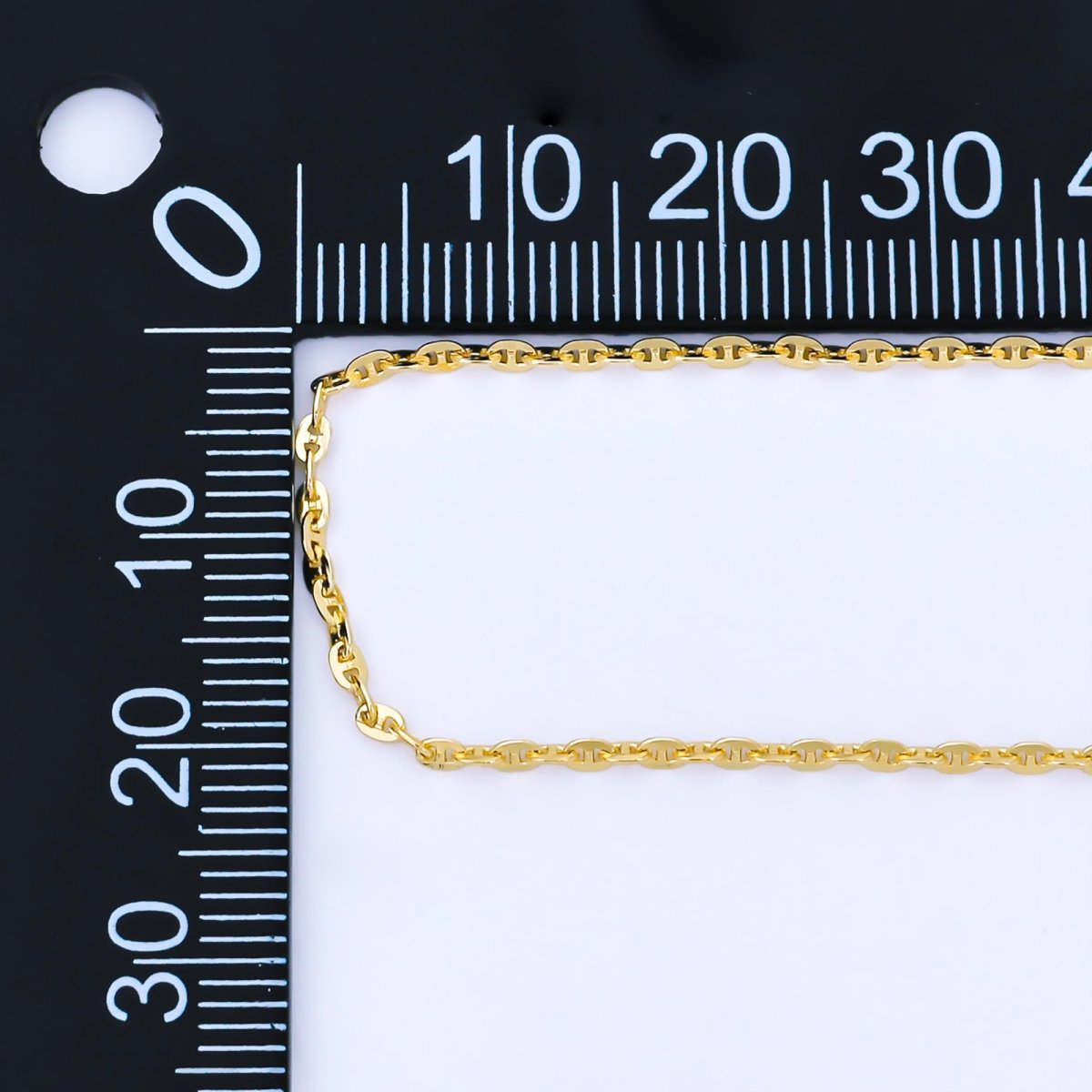 24K Gold Filled 1.5mm Minimalist Mariner Anchor Unfinished Chain by Yard | Roll - 2001 - DLUXCA