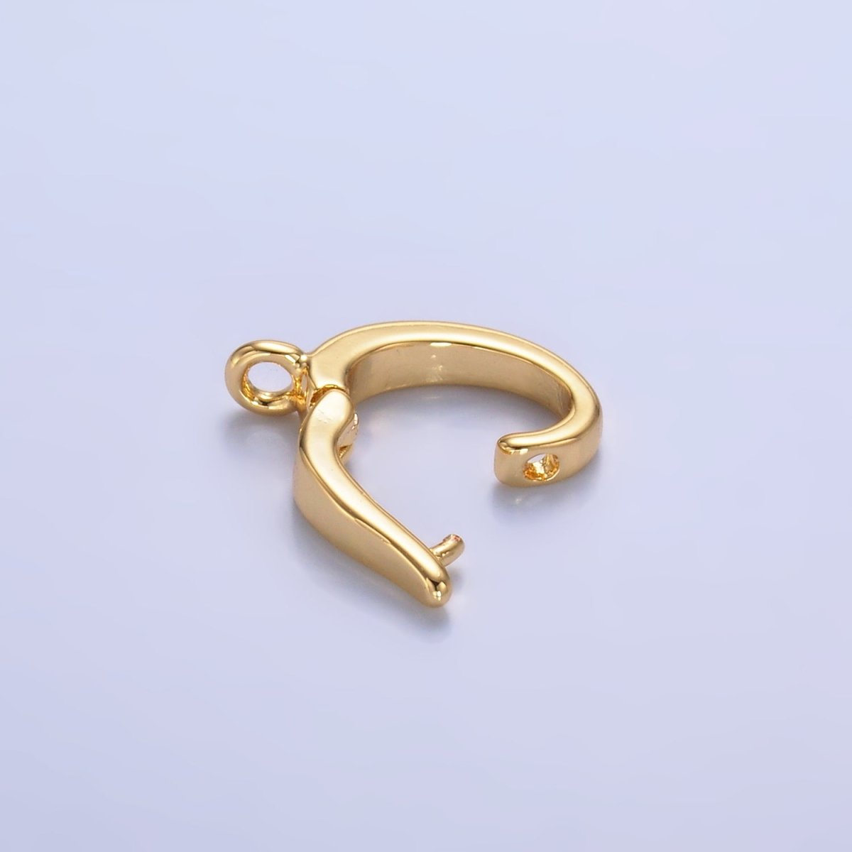 24K Gold Filled 15mm Minimalist Pull Snap Latch Bail Findings in Gold & Silver | Z1046 - DLUXCA