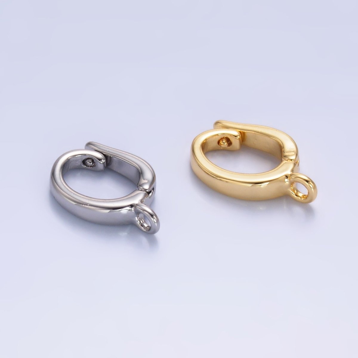 24K Gold Filled 15mm Minimalist Pull Snap Latch Bail Findings in Gold & Silver | Z1046 - DLUXCA