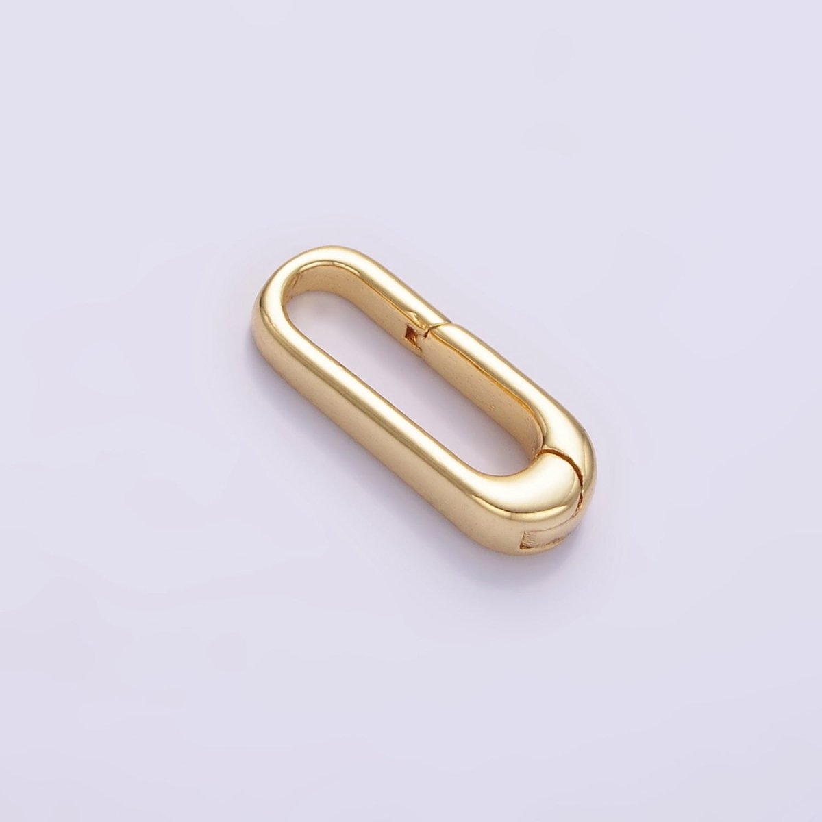 24K Gold Filled 15mm Oblong Push Spring Gate Findings in Gold & Silver | Z804 - DLUXCA