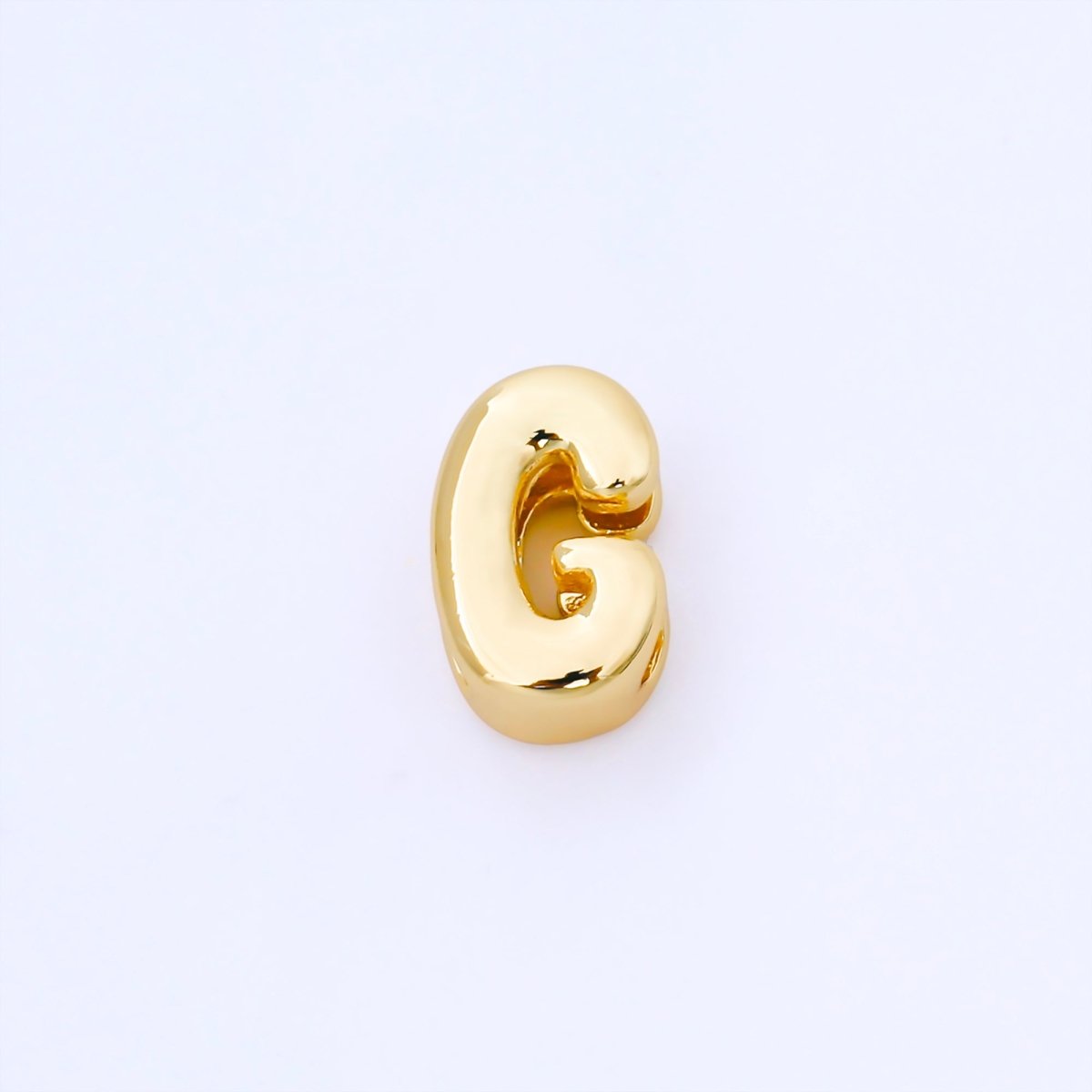 24K Gold Filled 15mm Personalized Chubby Bubble Initial Letter Alphabet Bead | AF079 - AF091 - DLUXCA
