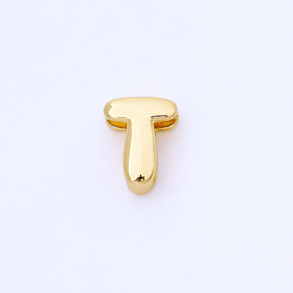 24K Gold Filled 15mm Personalized Chubby Bubble Initial Letter Alphabet Bead | AF079 - AF091 - DLUXCA