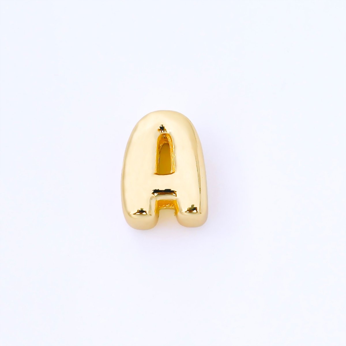 24K Gold Filled 15mm Personalized Chubby Bubble Initial Letter Alphabet Bead | AF079 - AF091 - DLUXCA