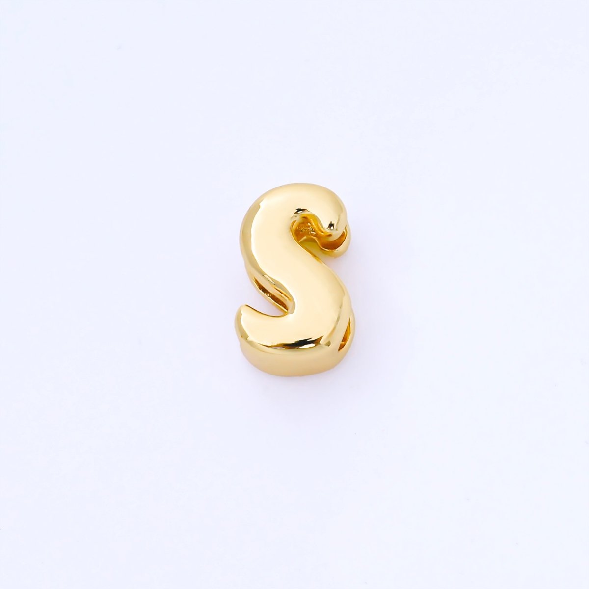 24K Gold Filled 15mm Personalized Chubby Bubble Initial Letter Alphabet Bead | AF079 - AF091 - DLUXCA