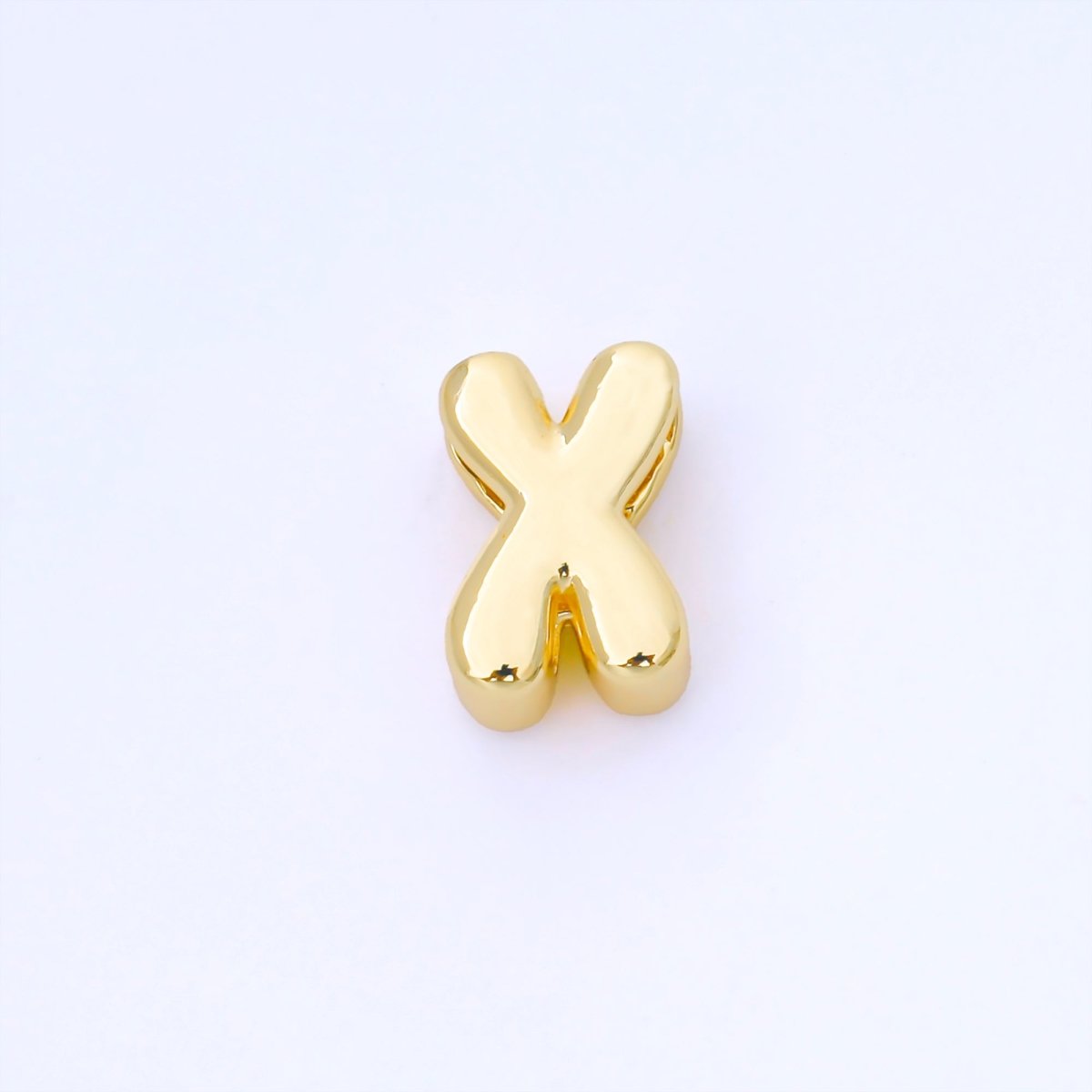 24K Gold Filled 15mm Personalized Chubby Bubble Initial Letter Alphabet Bead | AF079 - AF091 - DLUXCA