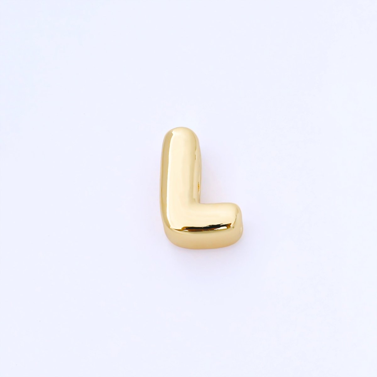 24K Gold Filled 15mm Personalized Chubby Bubble Initial Letter Alphabet Bead | AF079 - AF091 - DLUXCA
