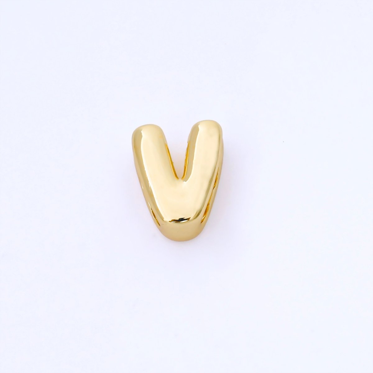 24K Gold Filled 15mm Personalized Chubby Bubble Initial Letter Alphabet Bead | AF079 - AF091 - DLUXCA