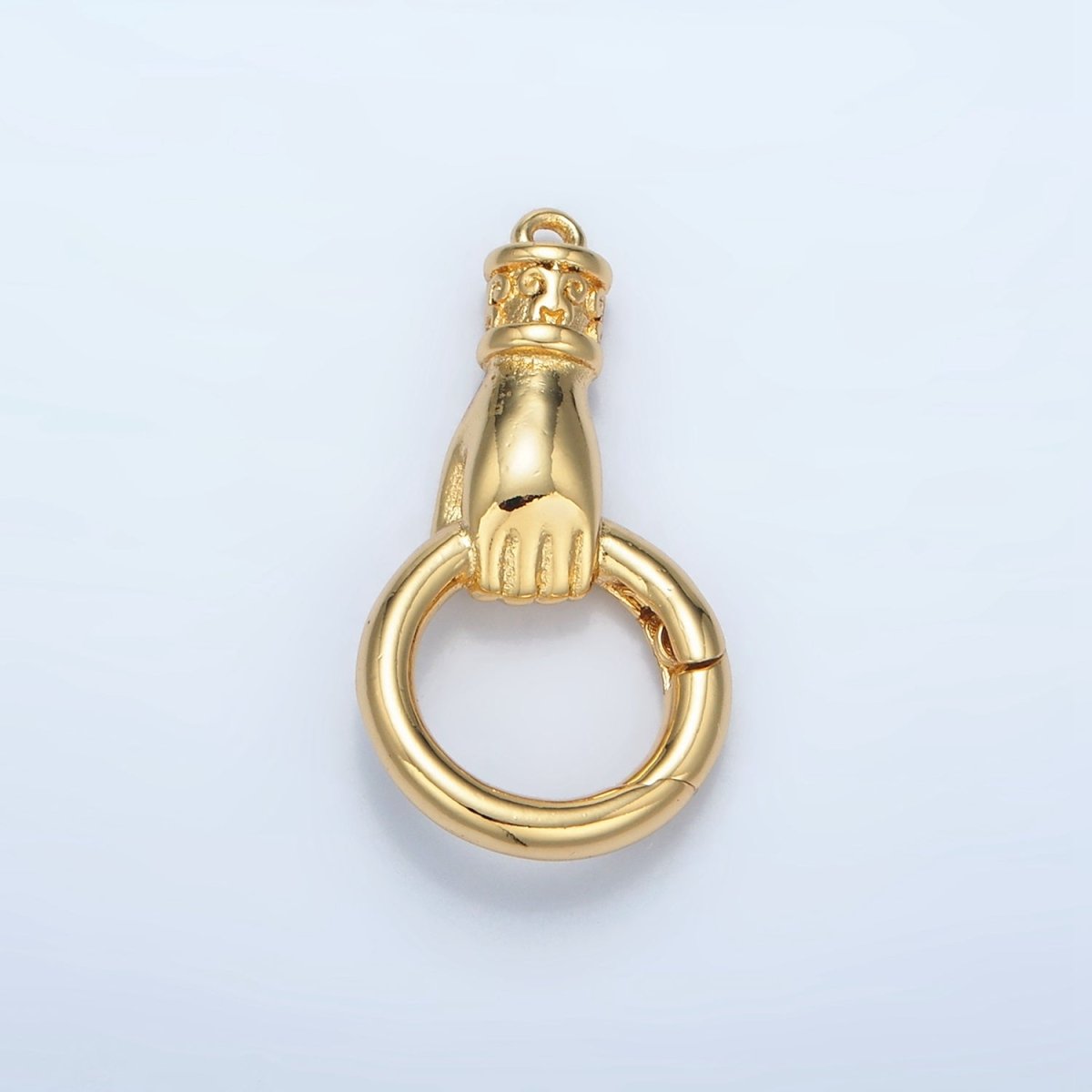 24K Gold Filled 15mm Push Gate Hand Fist Gesture Findings | Z875 - DLUXCA