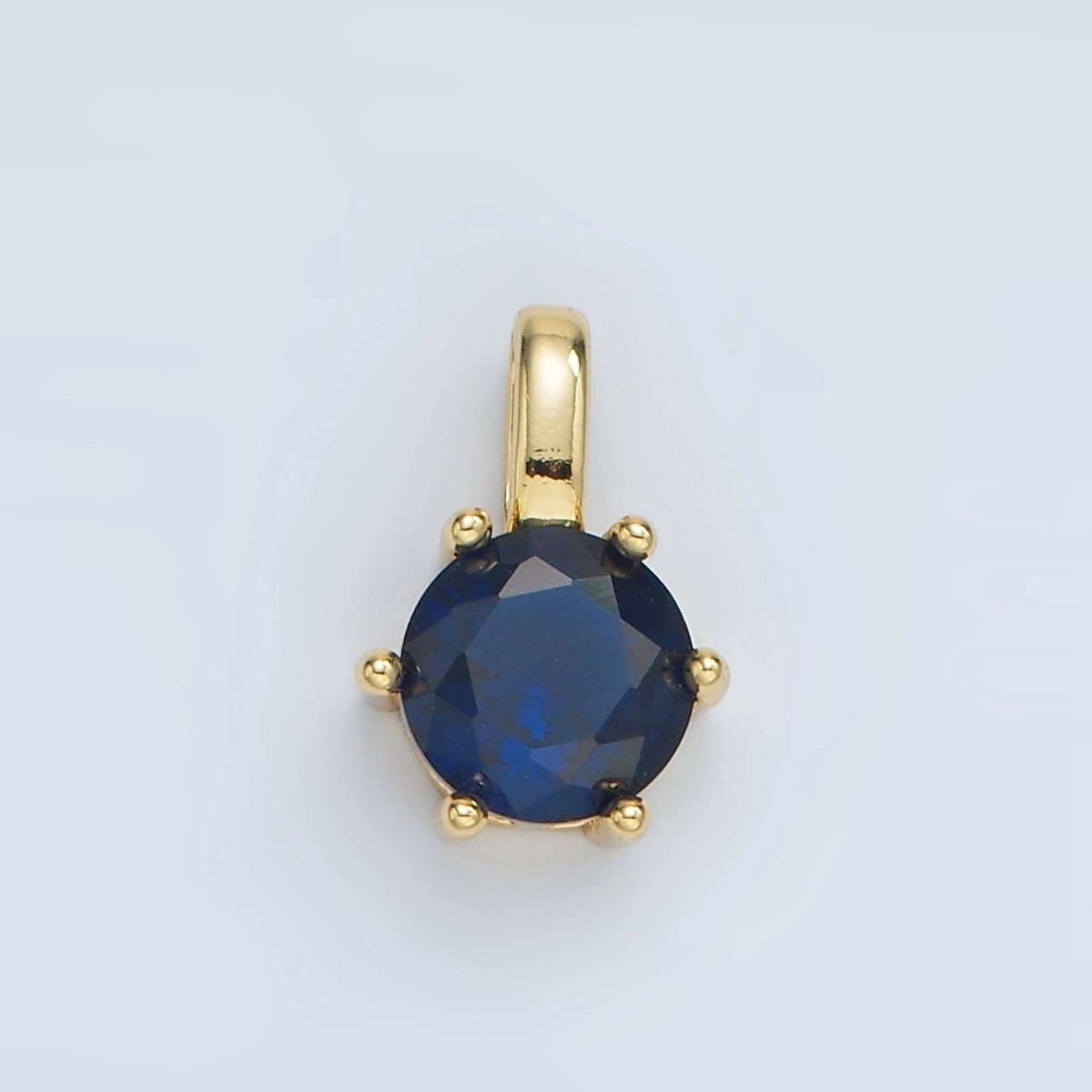 24K Gold Filled 15mm Round CZ Minimalist Personalized Pendant | AA1382 - DLUXCA