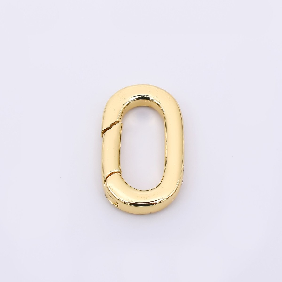 24K Gold Filled 15mm Rounded Capsule O - Link Push Gate Closure Finding in Gold & Silver | Z - 1316 - DLUXCA