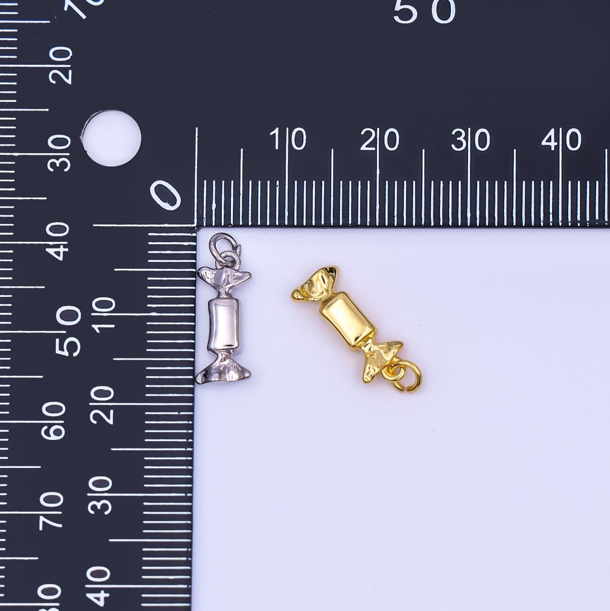 24K Gold Filled 15mm Sweet Candy Bar Charm in Gold & Silver | AF494 - DLUXCA