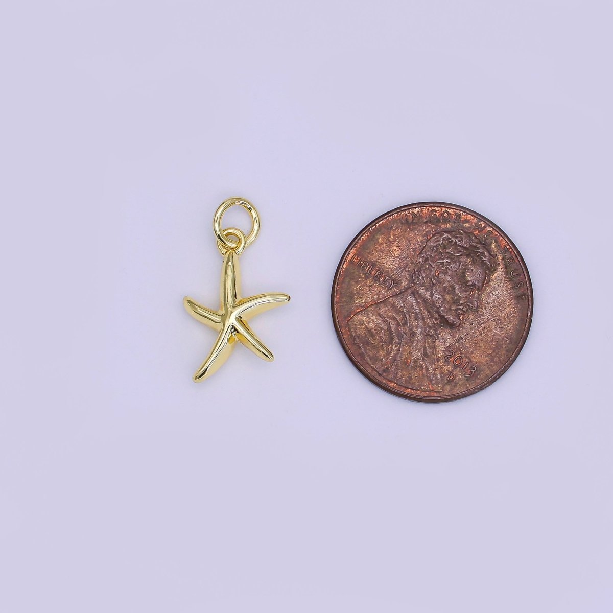 24K Gold Filled 15mm Twinkle Seastar Starfish Charm | AJ314 - DLUXCA