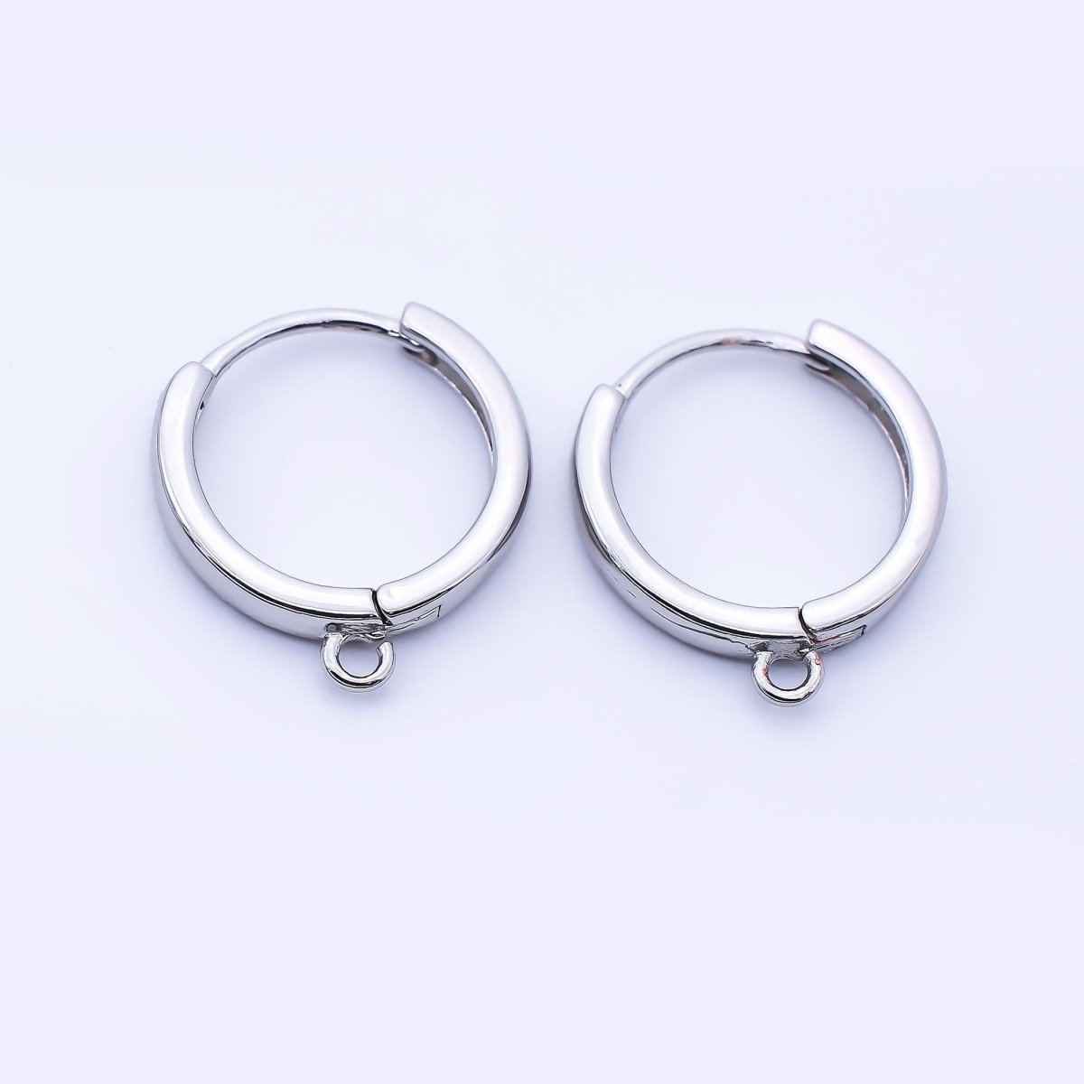 24K Gold Filled 16mm Minimalist Drop Huggie Findings in Gold & Silver | Z1516 Z1517 - DLUXCA