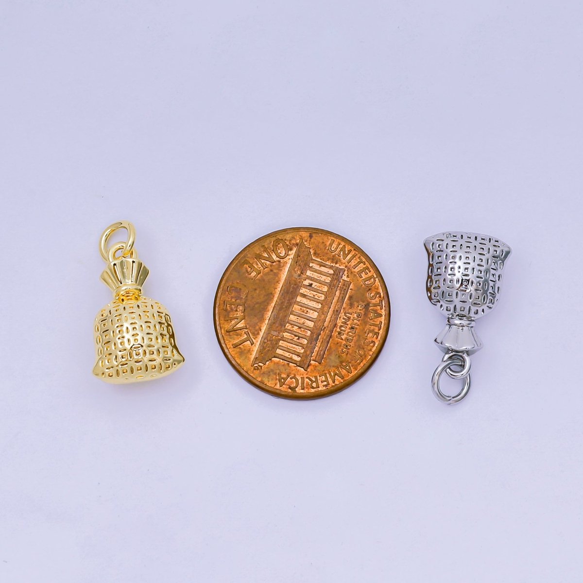 24K Gold Filled 16mm Mystery Pouches of Sack Money Bag Charm | AJ - 485 - DLUXCA