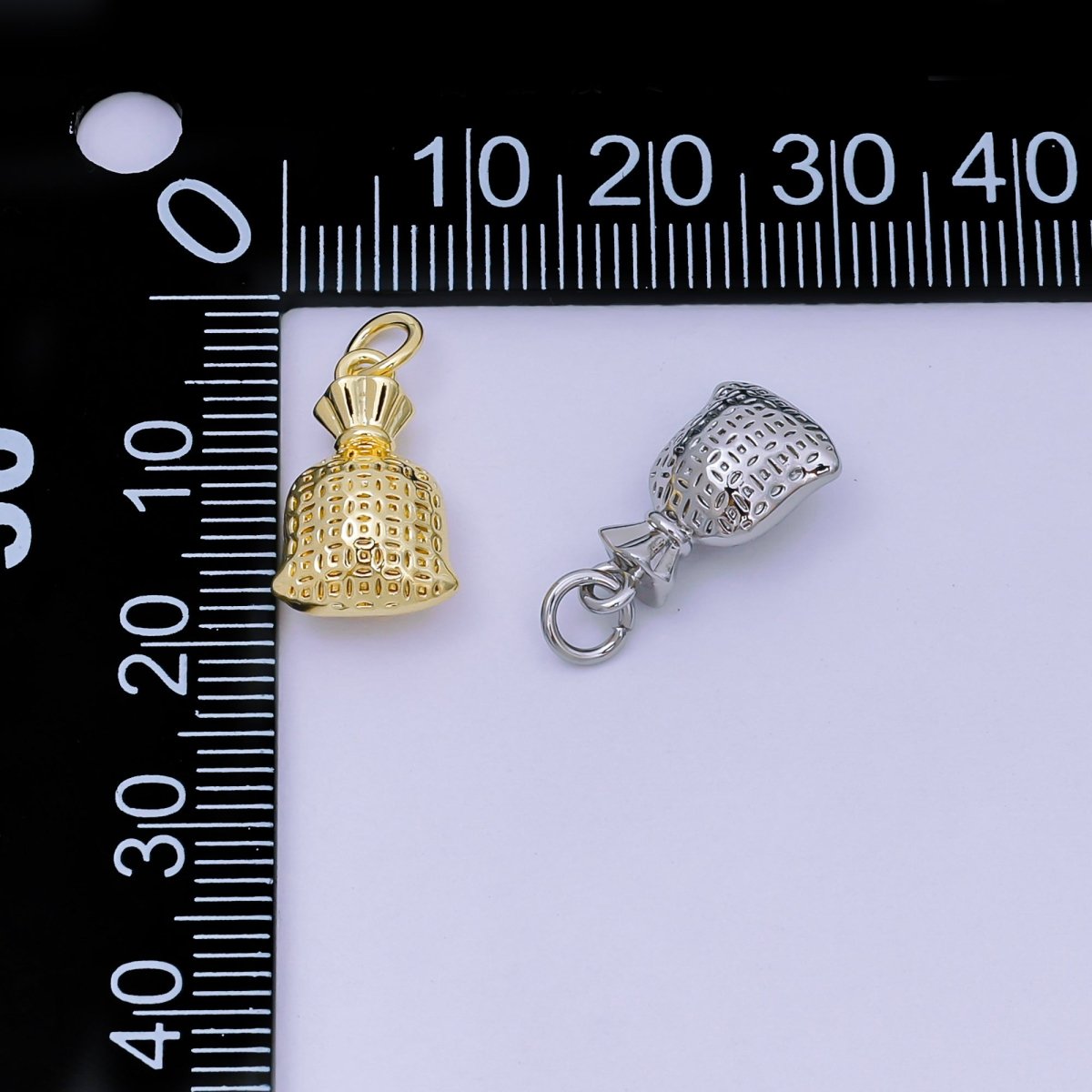 24K Gold Filled 16mm Mystery Pouches of Sack Money Bag Charm | AJ - 485 - DLUXCA