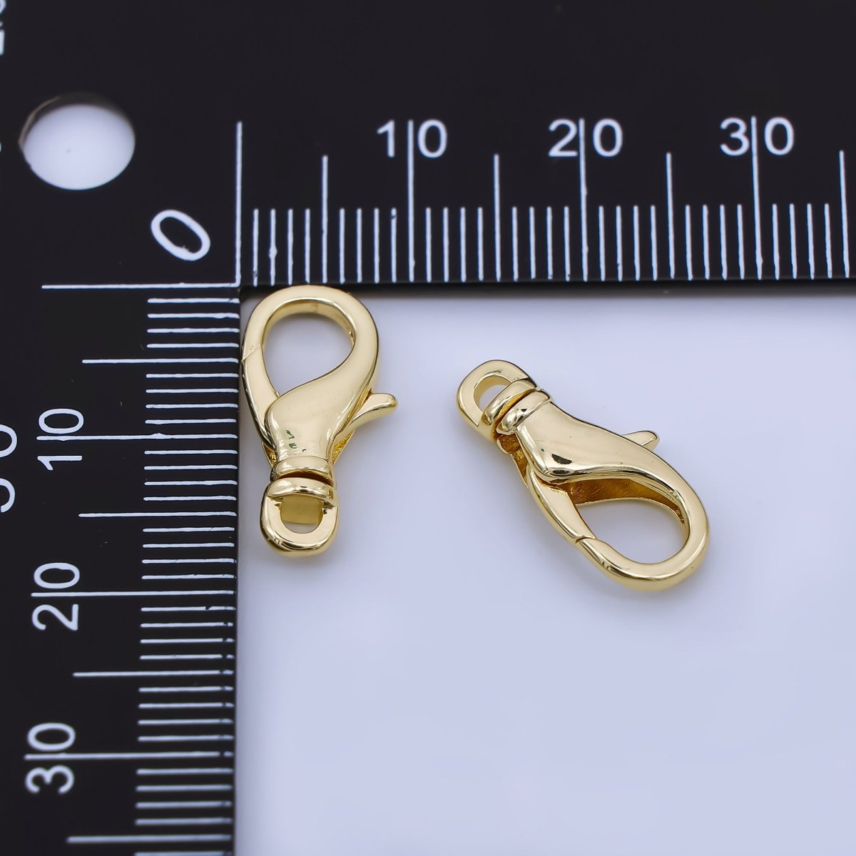 24K Gold Filled 17.5mm Minimalist Lobster Clasps Closure Finding | Z1488 - DLUXCA