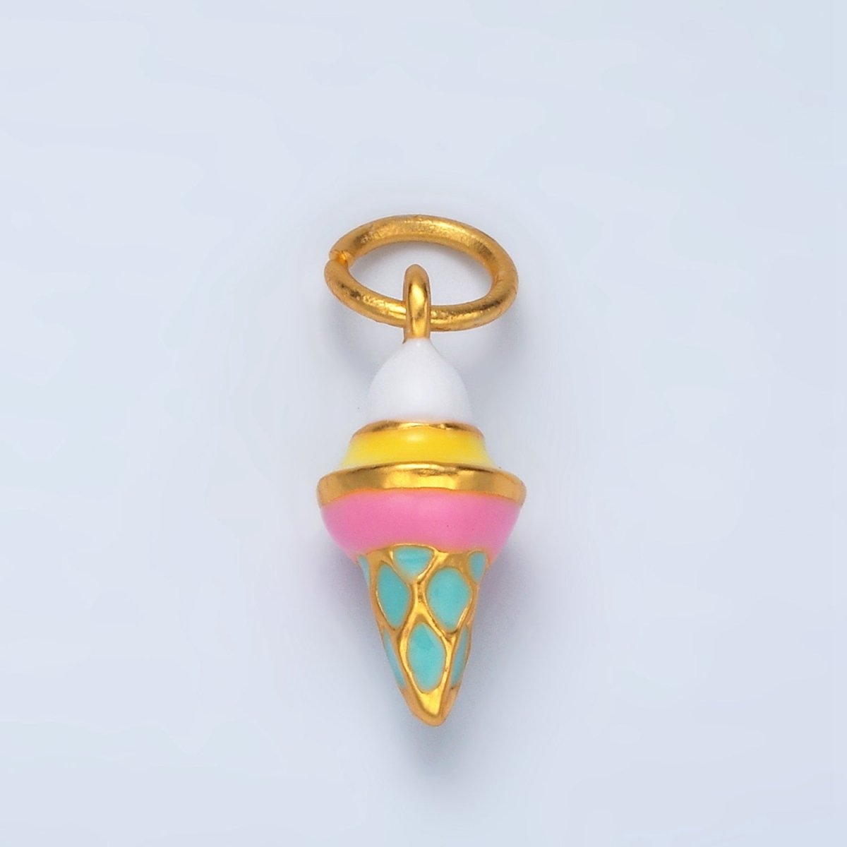 24K Gold Filled 17mm Ice Cream Food Enamel Charm | AG917 - DLUXCA