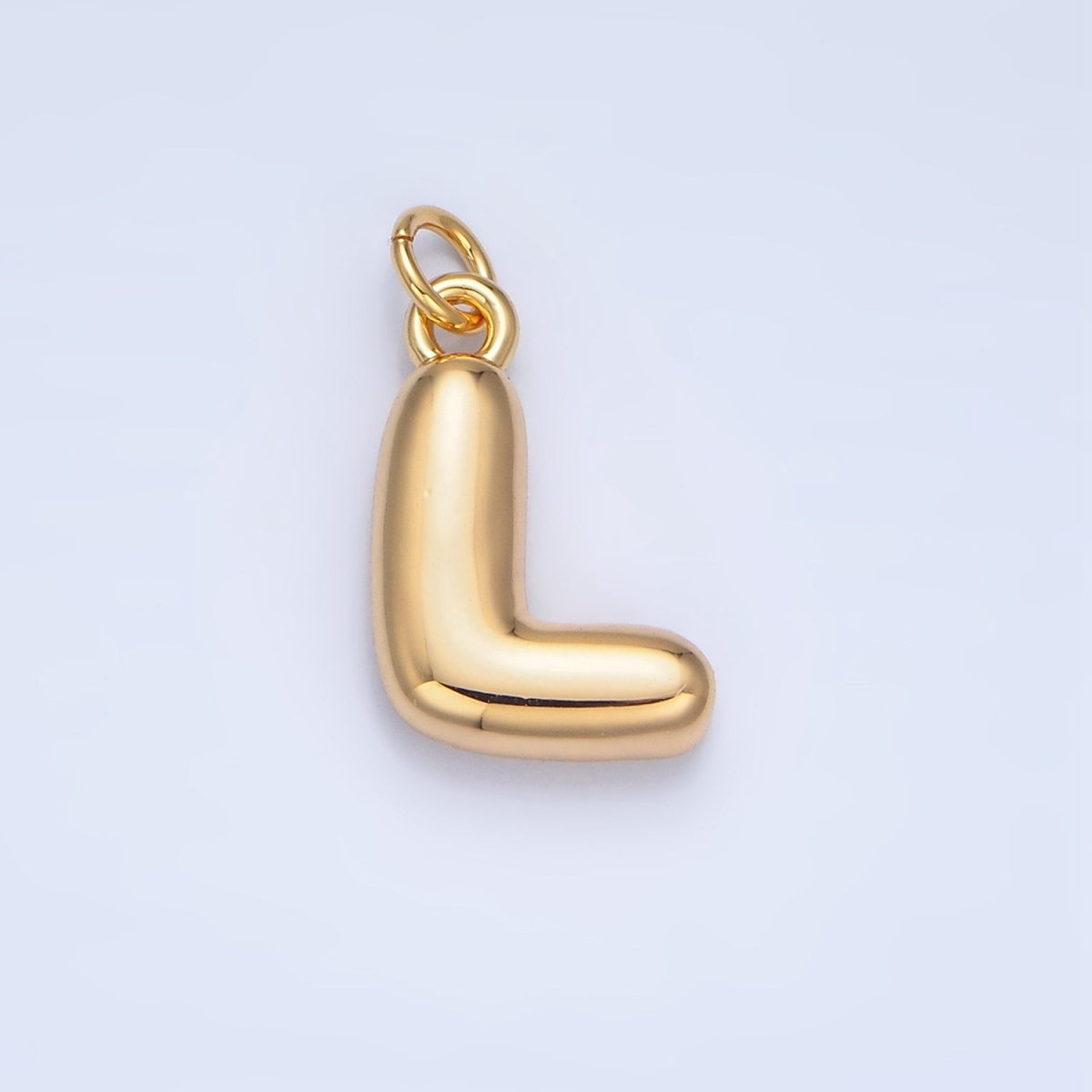 24K Gold Filled 17mm Initial Letter Chubby Balloon Charm | A1513 - A1525 - DLUXCA