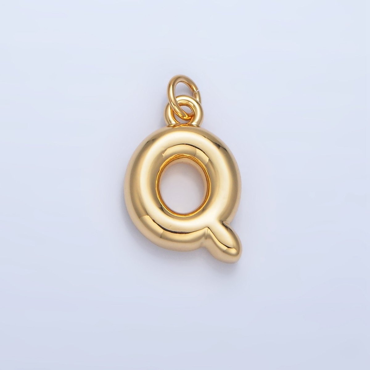 24K Gold Filled 17mm Initial Letter Chubby Balloon Charm | A1513 - A1525 - DLUXCA