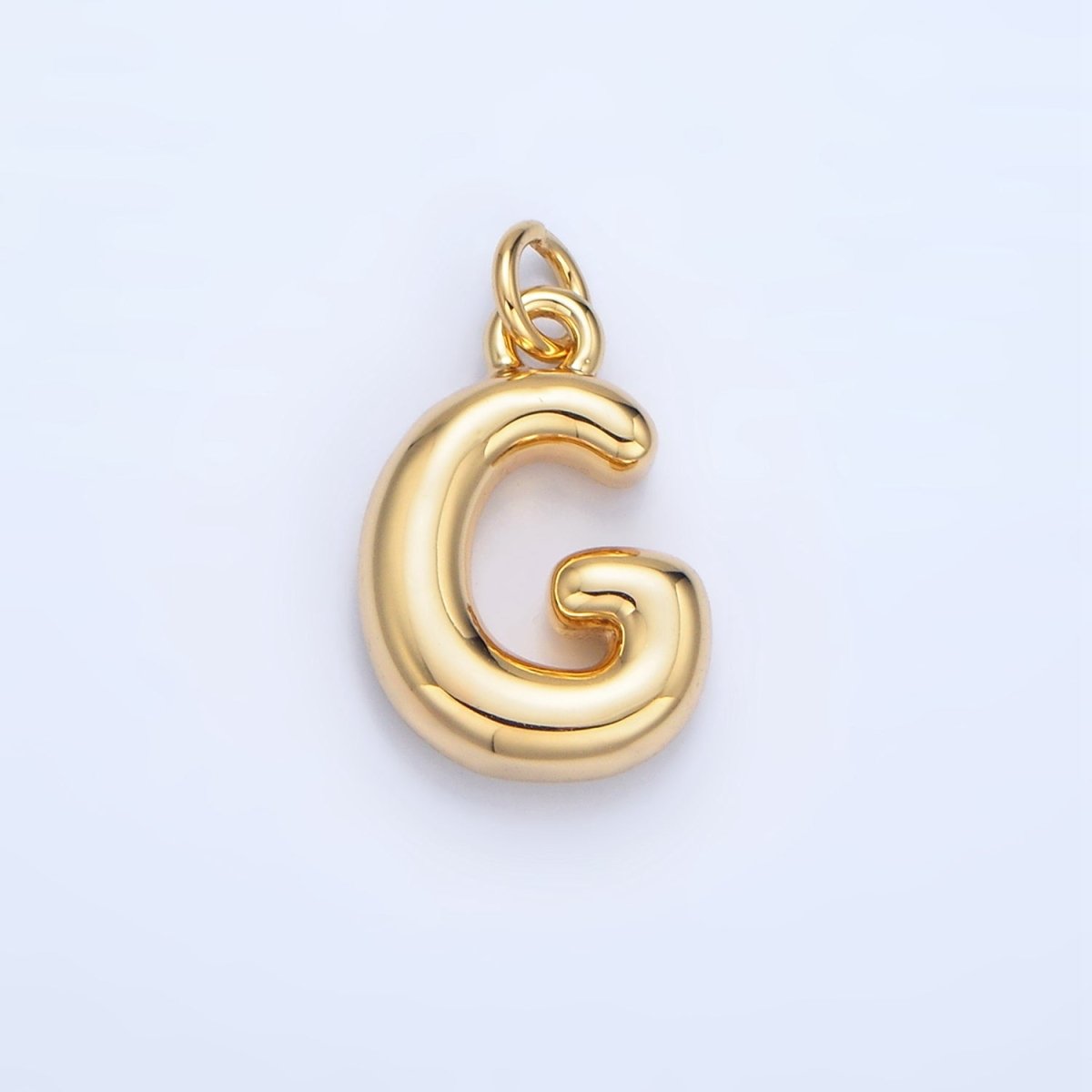 24K Gold Filled 17mm Initial Letter Chubby Balloon Charm | A1513 - A1525 - DLUXCA