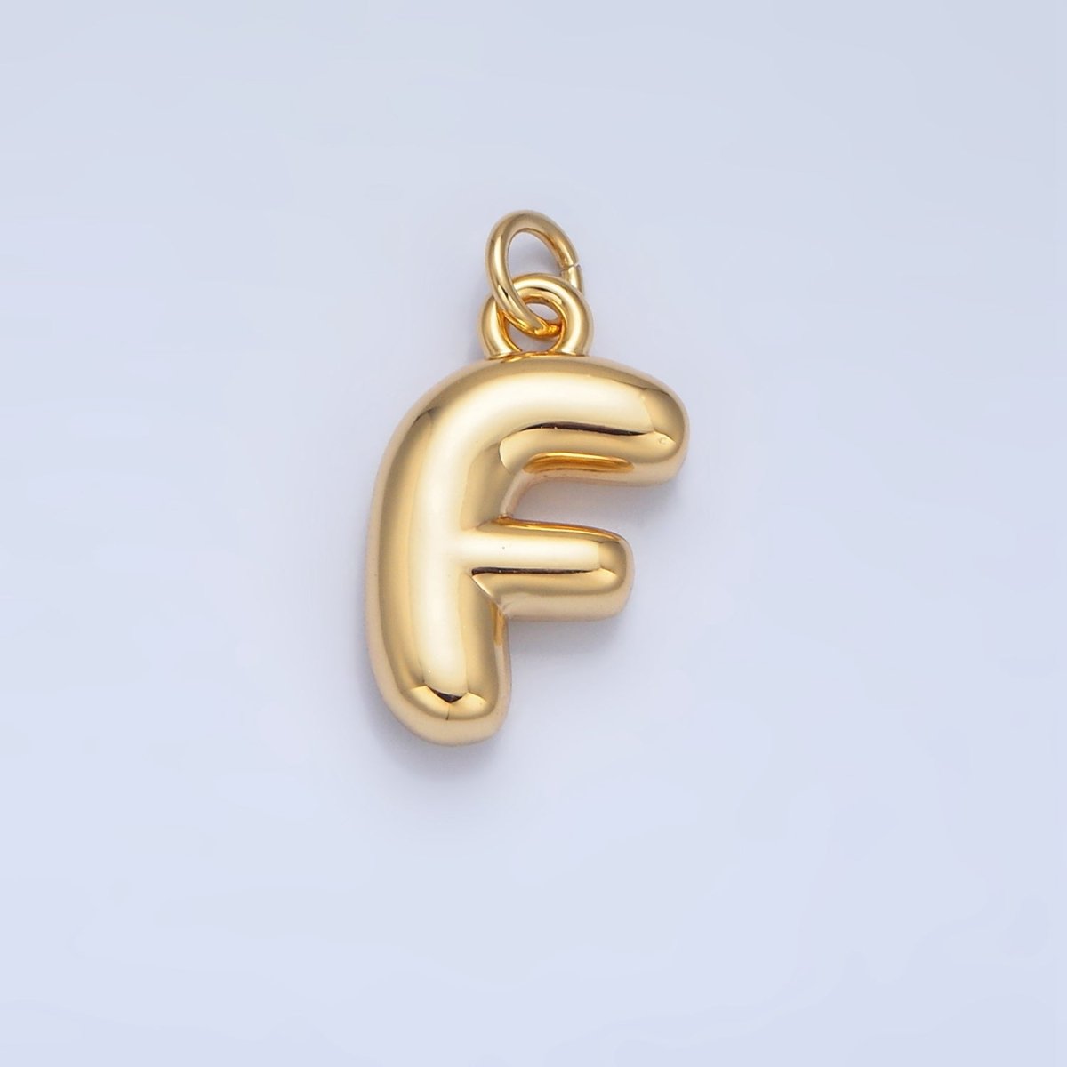 24K Gold Filled 17mm Initial Letter Chubby Balloon Charm | A1513 - A1525 - DLUXCA